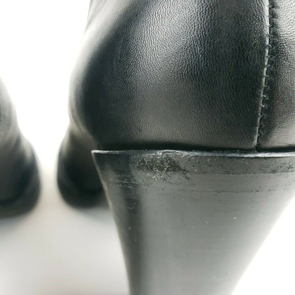ACNE STUDIOS Star Black Leather Chelsea Ankle Heel Bootie Boots Size 41 - Picture 10 of 12